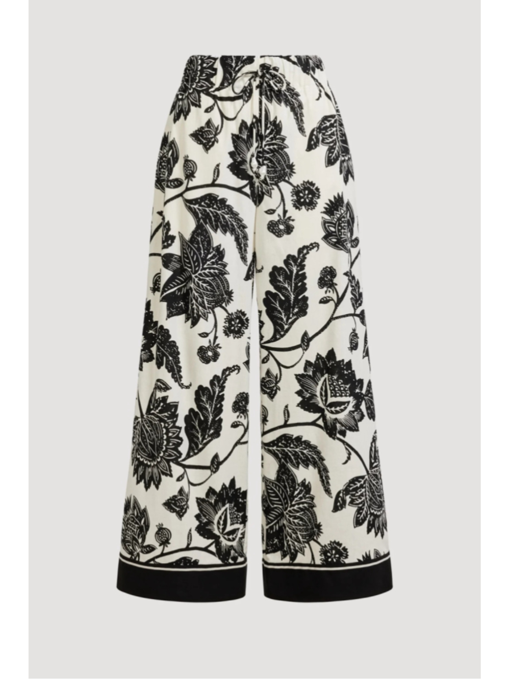 Women's Joie Wide Leg Pants Size L Black and White Floral Print - Picture 1 of 7